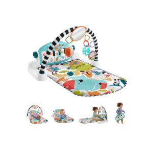 Развивающий игровой коврик Fisher-Price Glow and Grow Piano Gym, синий