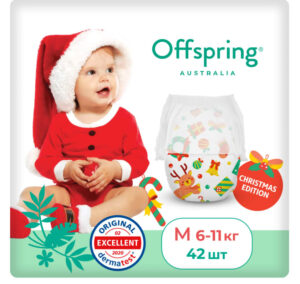 Трусики-подгузники Offspring XL 12-20 кг, 30 шт, Новый год