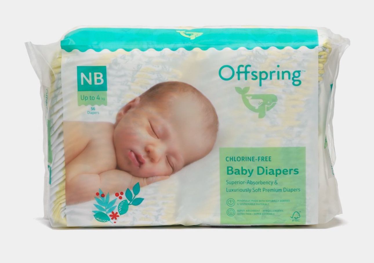 Подгузники Offspring NB, 2-4 кг, 56 шт, «Лимоны» (Offspring) 1 Подгузники Offspring NB, 2-4 кг, 56 шт, «Лимоны»