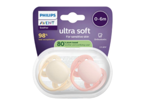 Пустышки Philips Avent Ultra Soft 0-6 мес, розовые, 2 шт