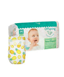 Подгузники Offspring M 6-10 кг, 42 шт, «Ананасы»