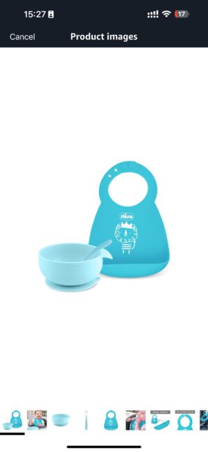 Набор для кормления Chicco Easy Start силиконовый 6 м+, голубой