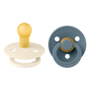 Пустышка BIBS Colour латексная, размер 2 (6–18 мес), 2 шт., Ivory/Petrol