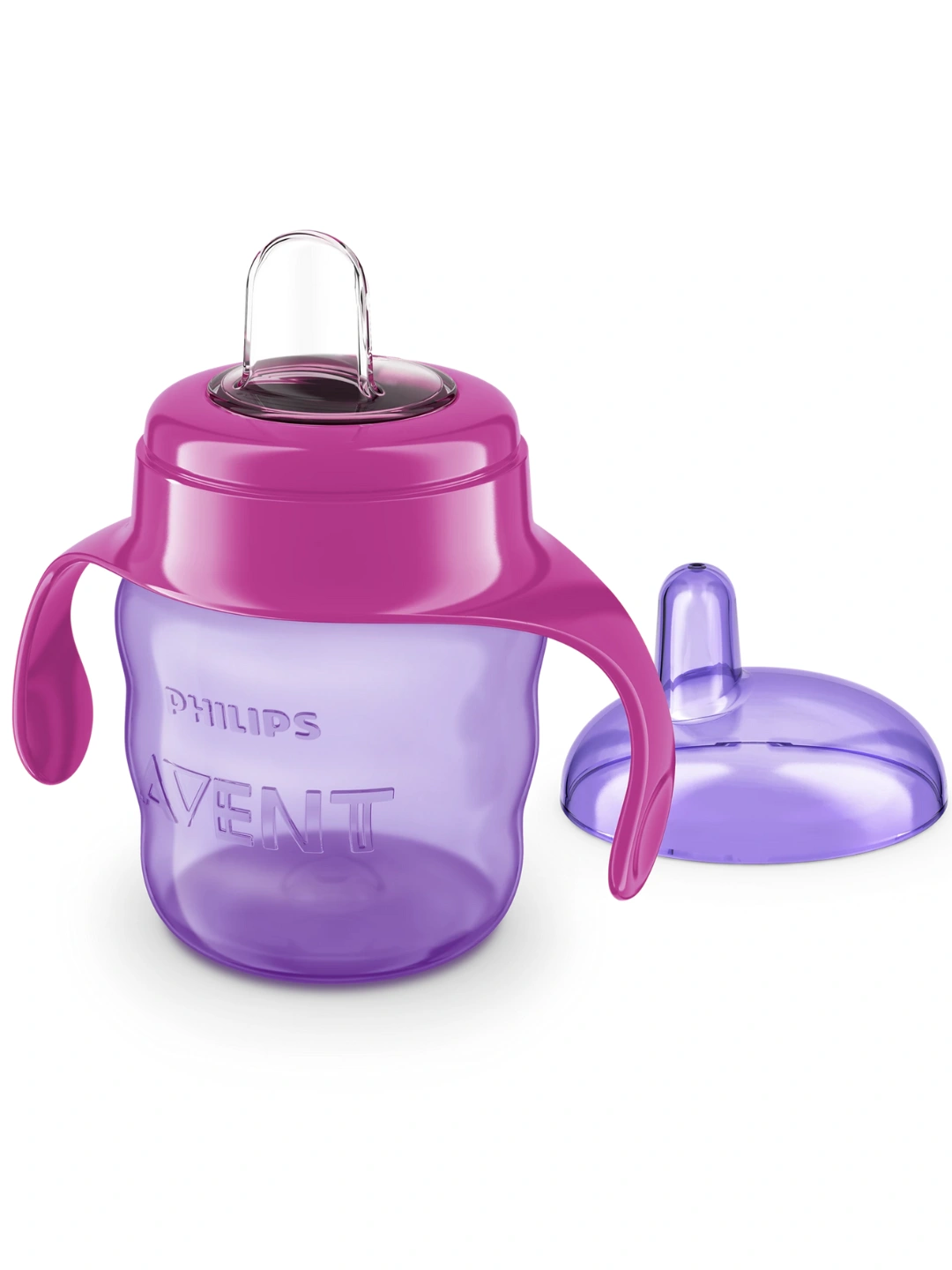 Чашка-непроливайка Philips Avent Comfort с ручками, 6 мес+, 200 мл, для девочки (Philips Avent) 1 Чашка-непроливайка Philips Avent Comfort с ручками, 6 мес+, 200 мл, для девочки