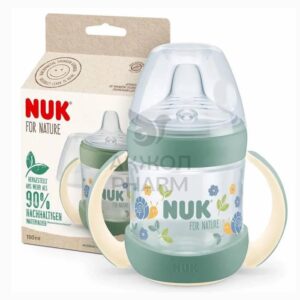 Бутылочка NUK For Nature Temp силиконовая 150 мл, зелёная
