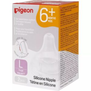 Соска силиконовая Pigeon размер L (6+ мес.), увеличенный поток, 2 шт