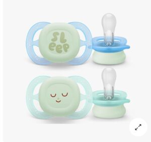 Ночная пустышка Philips Avent Ultra Start 0-2 м, для мальчика, 2 шт