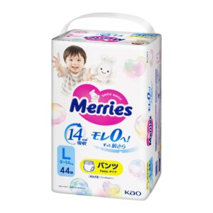 Merries Air Through L trusik-tagliklar 9–14 kg, 44 dona — qadoq