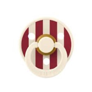 Пустышка BIBS Round Colour размер 2, каучук, Studio Block Ivory/Ruby
