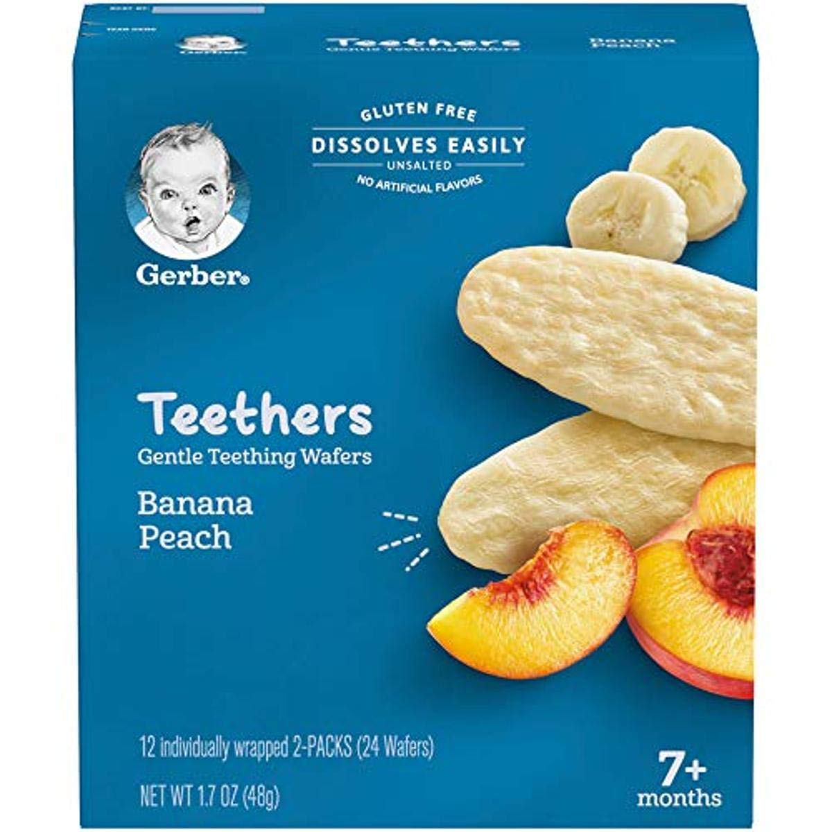 Прорезыватель Gerber Teethers бананово-персиковые вафли, 7+ мес. (Gerber) 1 Прорезыватель Gerber Teethers бананово-персиковые вафли, 7+ мес.