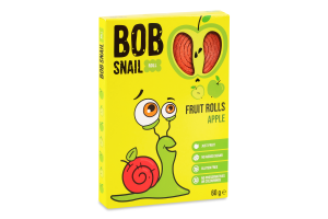 Фруктовый ролл Bob Snail яблоко натуральный без сахара, 60 г
