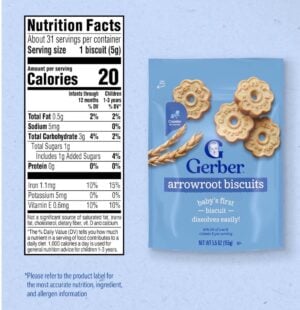 Gerber Arrowroot pechenyesi 155 g, 10 oydan