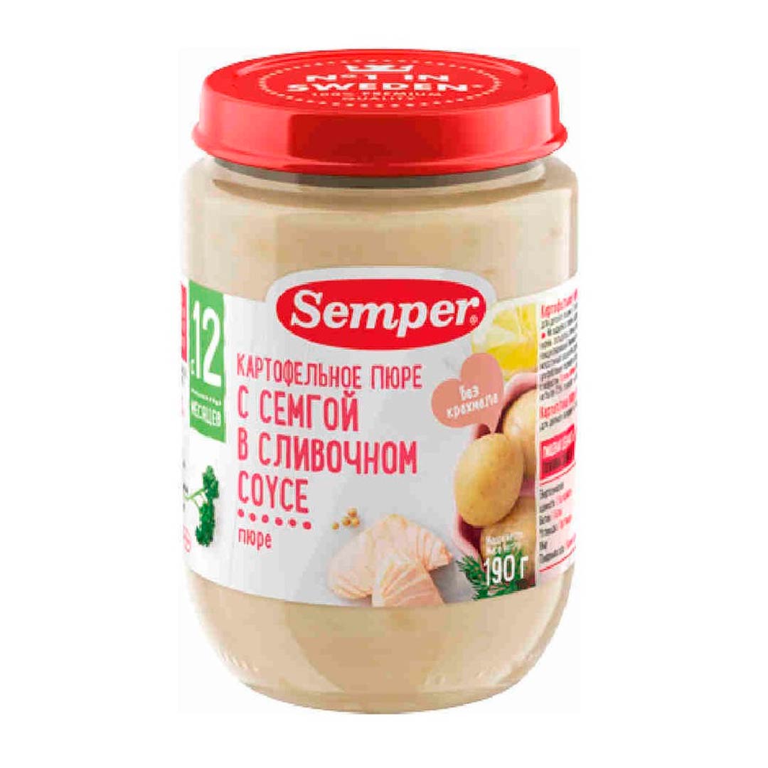 Semper Картофельное пюре с сёмгой в сливочном соусе 190 г, с 9 месяцев (Semper) 1 Semper Картофельное пюре с сёмгой в сливочном соусе 190 г, с 9 месяцев