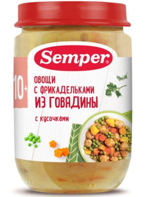 Semper Овощи с фрикадельками из говядины 190 г, с 10 месяцев