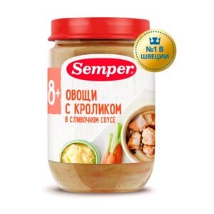 Semper Овощи с кроликом в сливочном соусе 190 г, с 8 месяцев