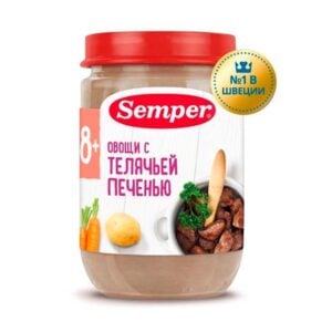 Semper Овощи с телячьей печенью 190 г, с 8 месяцев
