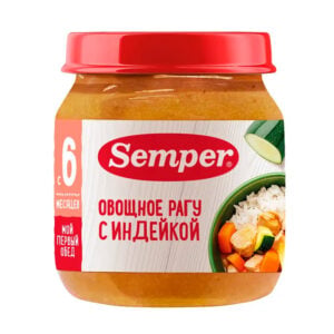 Semper Овощное рагу с индейкой 100 г, с 6 месяцев