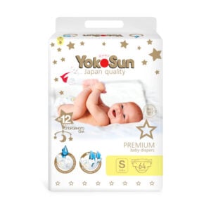 YokoSun Premium подгузники S (3-6 кг), 64 шт