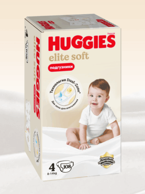 Huggies Elite Soft 4 подгузники для веса 8–14 кг, 19 шт