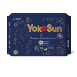 Прокладки ночные YokoSun удлинённые, крылышки, 8 шт
