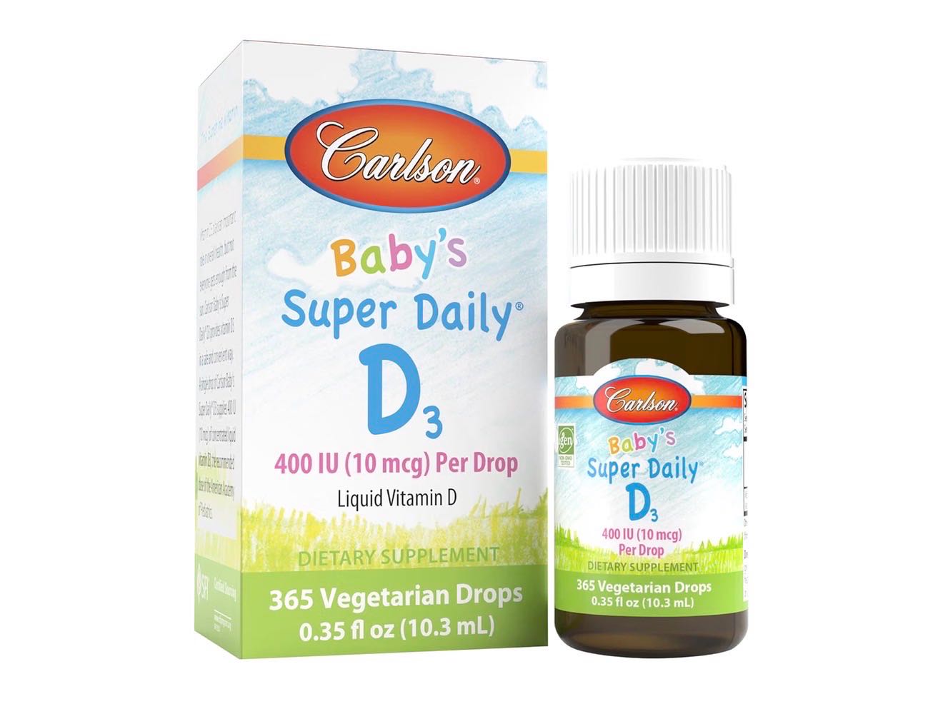 Витамин D3 для младенцев Carlson Baby's Super Daily, капли 400 МЕ, 10,3 мл (Carlson) 1 Витамин D3 для младенцев Carlson Baby's Super Daily, капли 400 МЕ, 10,3 мл