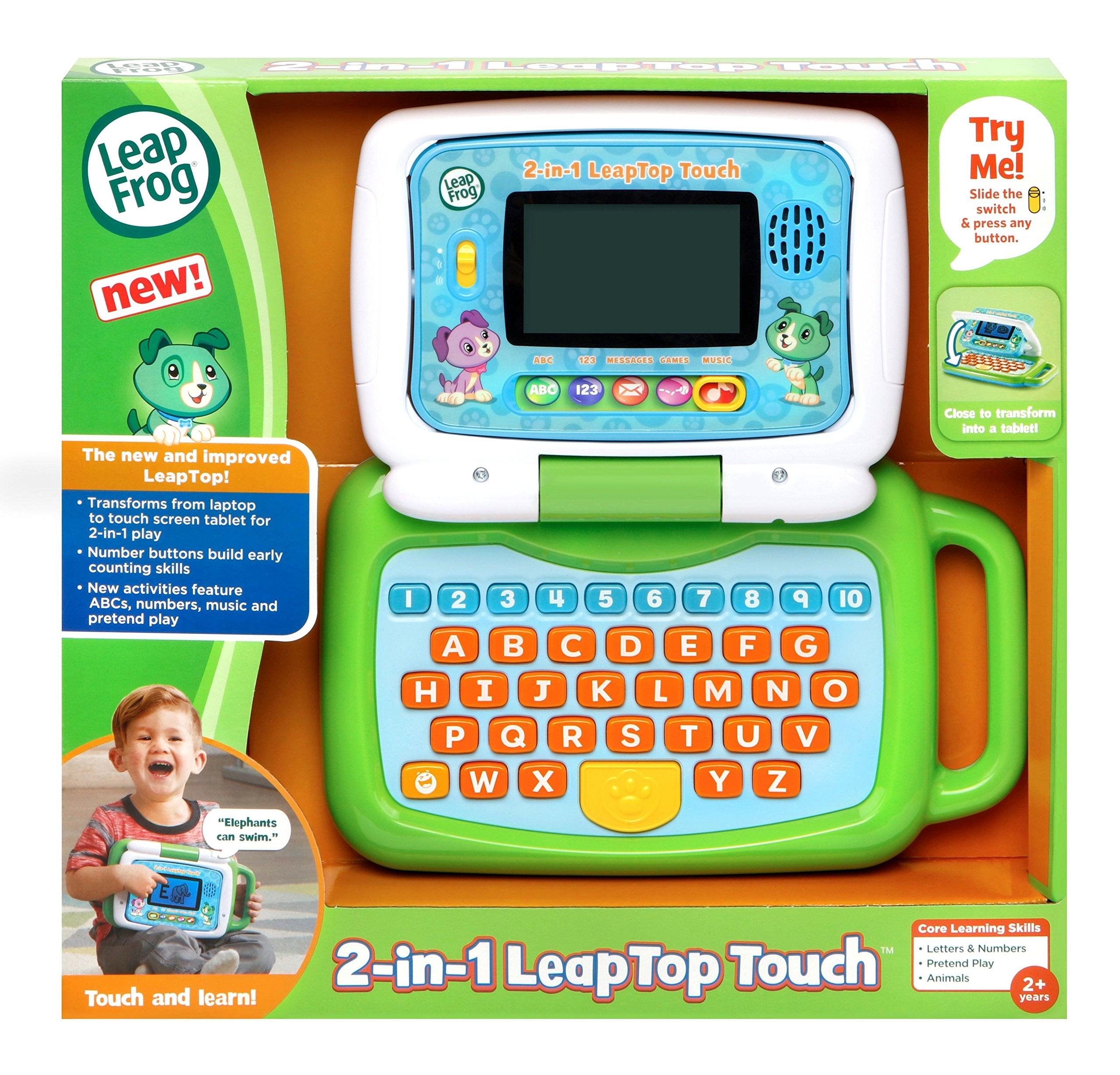 LeapFrog 2-in-1 LeapTop Touch noutbuk-planshet, yashil, ingliz alifbosi, 2 yoshdan (LeapFrog) 1 LeapFrog 2-in-1 LeapTop Touch noutbuk-planshet, yashil, ingliz alifbosi, 2 yoshdan