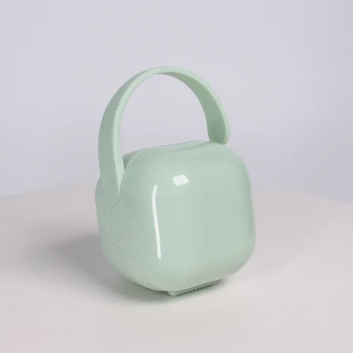 Футляр для пустышки с ручкой-петлёй, пластиковый, мятного цвета (Без бренда) 1 Футляр для пустышки с ручкой-петлёй, пластиковый, мятного цвета