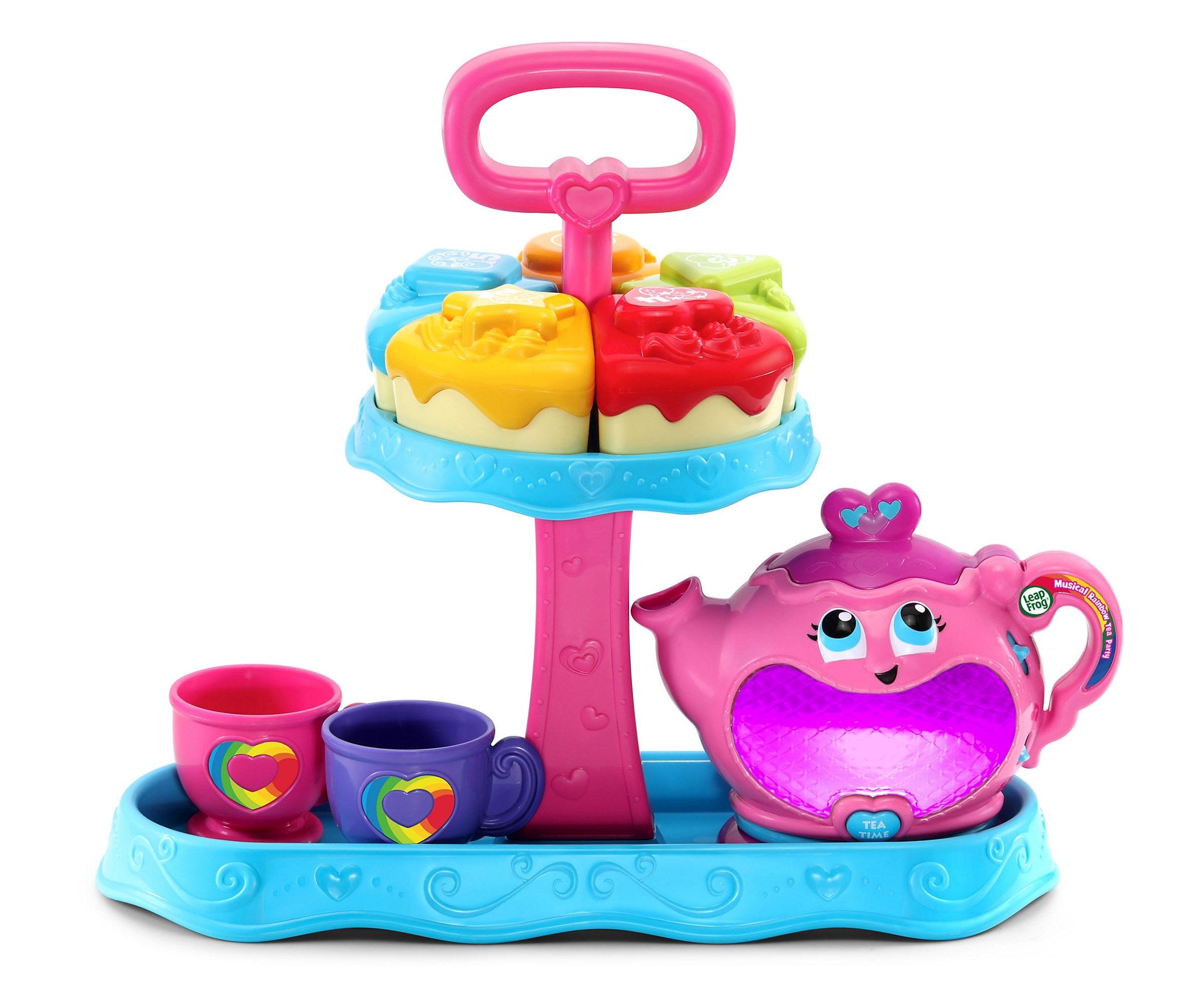 LeapFrog Musical Rainbow Tea Party yonadigan choynakli musiqiy choy to'plami, 1–3 yosh (LeapFrog) 3 LeapFrog Musical Rainbow Tea Party yonadigan choynakli musiqiy choy to'plami, 1–3 yosh - Image 3
