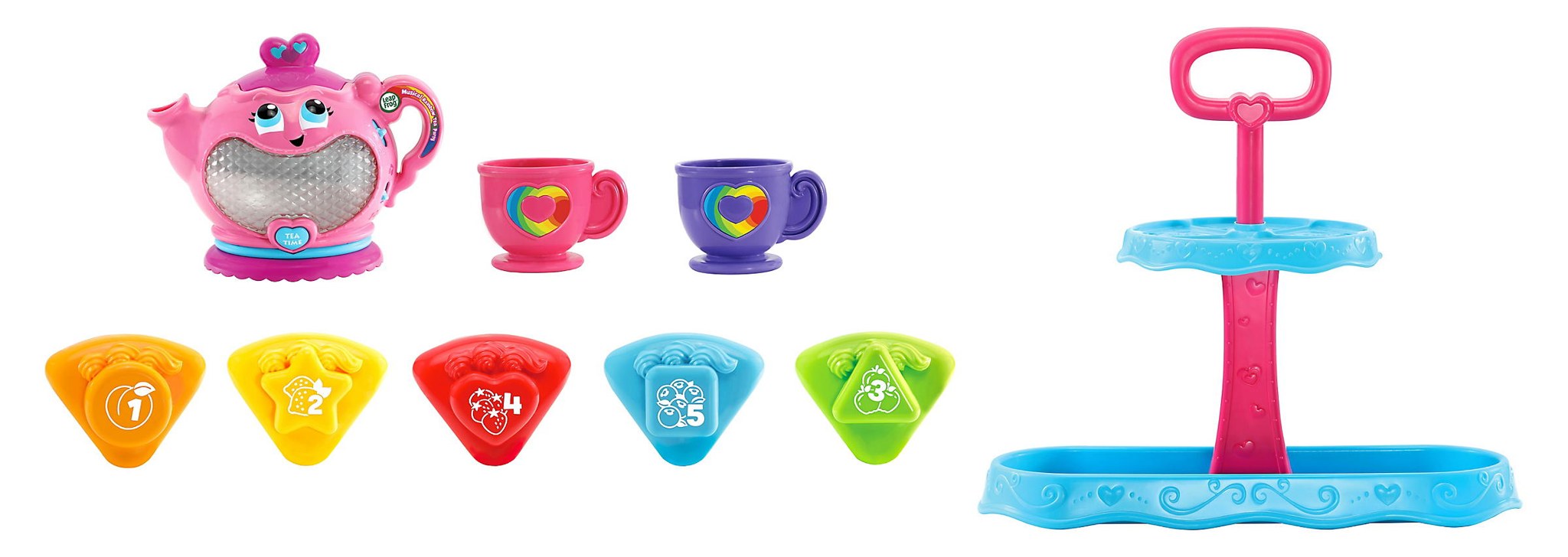 LeapFrog Musical Rainbow Tea Party yonadigan choynakli musiqiy choy to'plami, 1–3 yosh (LeapFrog) 5 LeapFrog Musical Rainbow Tea Party yonadigan choynakli musiqiy choy to'plami, 1–3 yosh - Image 5