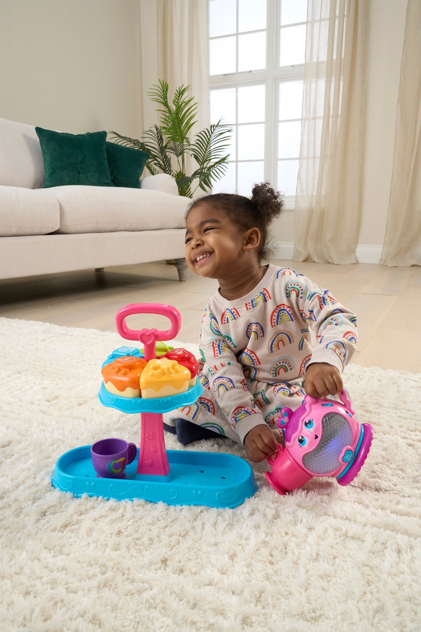 LeapFrog Musical Rainbow Tea Party yonadigan choynakli musiqiy choy to'plami, 1–3 yosh (LeapFrog) 6 LeapFrog Musical Rainbow Tea Party yonadigan choynakli musiqiy choy to'plami, 1–3 yosh - Image 6