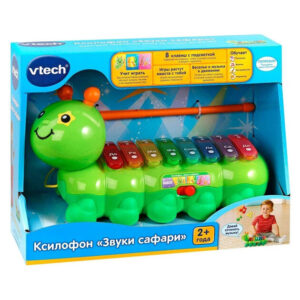 Musiqiy qurtcha VTech «Zvuki safari»: yonadigan ksilofon, rus tilida, 2+