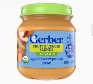 Органическое пюре Gerber: яблоко, груша и батат, 113 г, от 6 месяцев