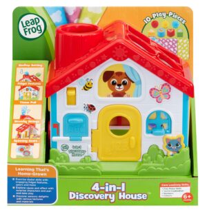 LeapFrog 4-in-1 Discovery House sorterli uycha, o'nta detal bilan, 6–24 oy
