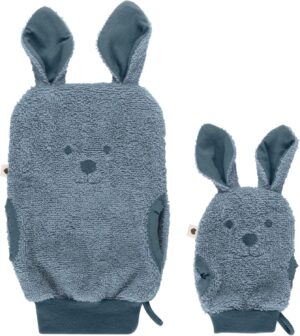 Махровые рукавички-мочалки BIBS Kangaroo для взрослого и малыша, 2 шт, органический хлопок