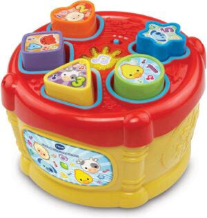 VTech Sort & Discover Drum sorterli musiqali baraban, 5 ta shakl, 1–3 yosh
