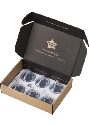 Tommee Tippee Closer to Nature tez oqimli soskalar, 6 oylikdan katta bolalar uchun