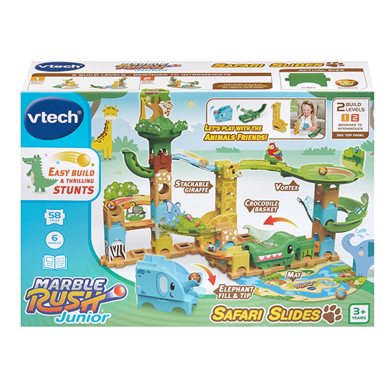 VTech Marble Rush Safari Slides: hayvonli sharchalar trassasi-konstruktori, 58 detal, 3+ (VTech) 1 VTech Marble Rush Safari Slides: hayvonli sharchalar trassasi-konstruktori, 58 detal, 3+