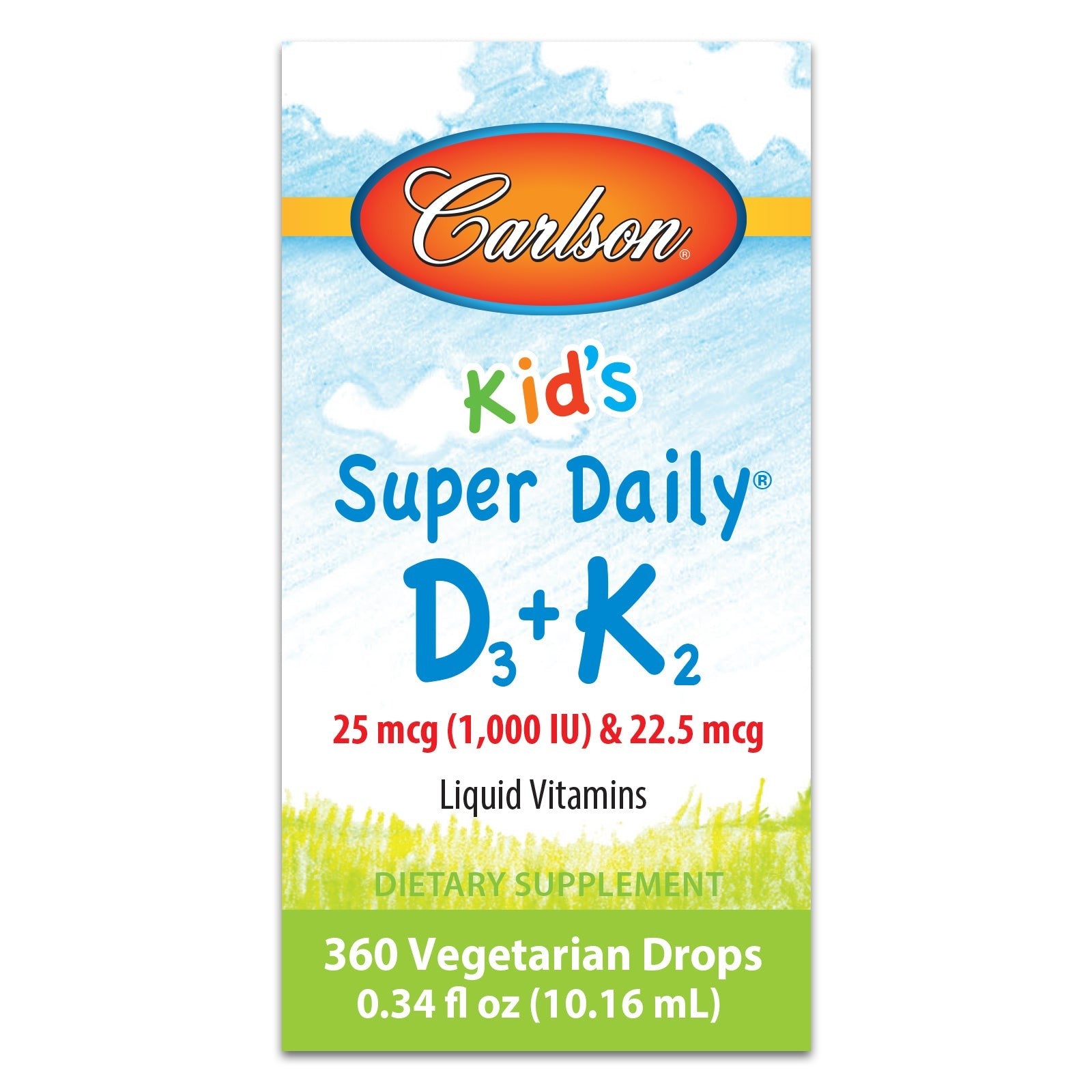 Капли D3 и K2 Carlson Kid's Super Daily, 10,16 мл, от 4 лет (Carlson) 2 Капли Carlson Kid's Super Daily D3+K2, флакон 10,16 мл, фото 2